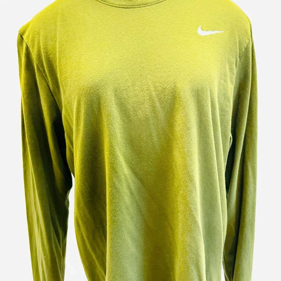 THE NIKE TEE Men Long Sleeve Pullover Dry -Fit Green Casual Shirt Size Medium - Picture 4 of 12